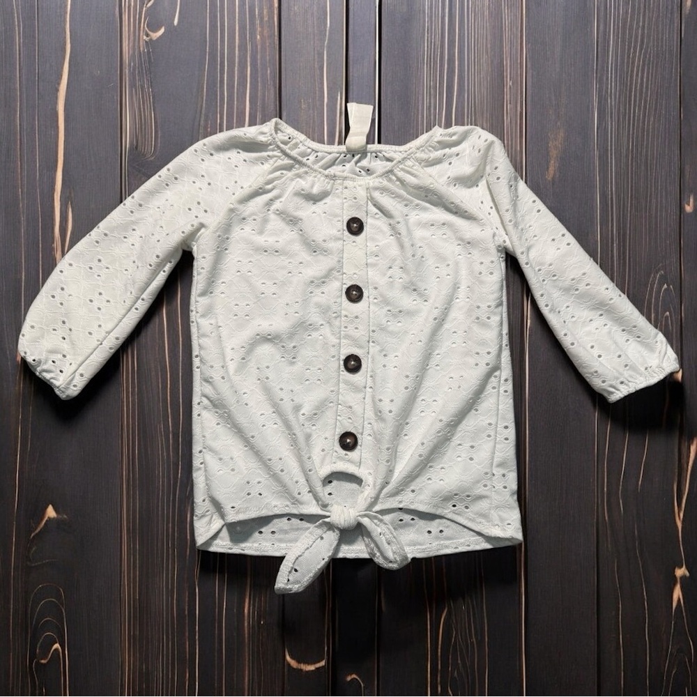 Girls White 3/4 Sleeve by Heart and Arrow, Size 4